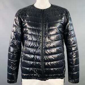 GOLDWIN Size L Black Quilted Nylon Zip Up Puffer Jacket